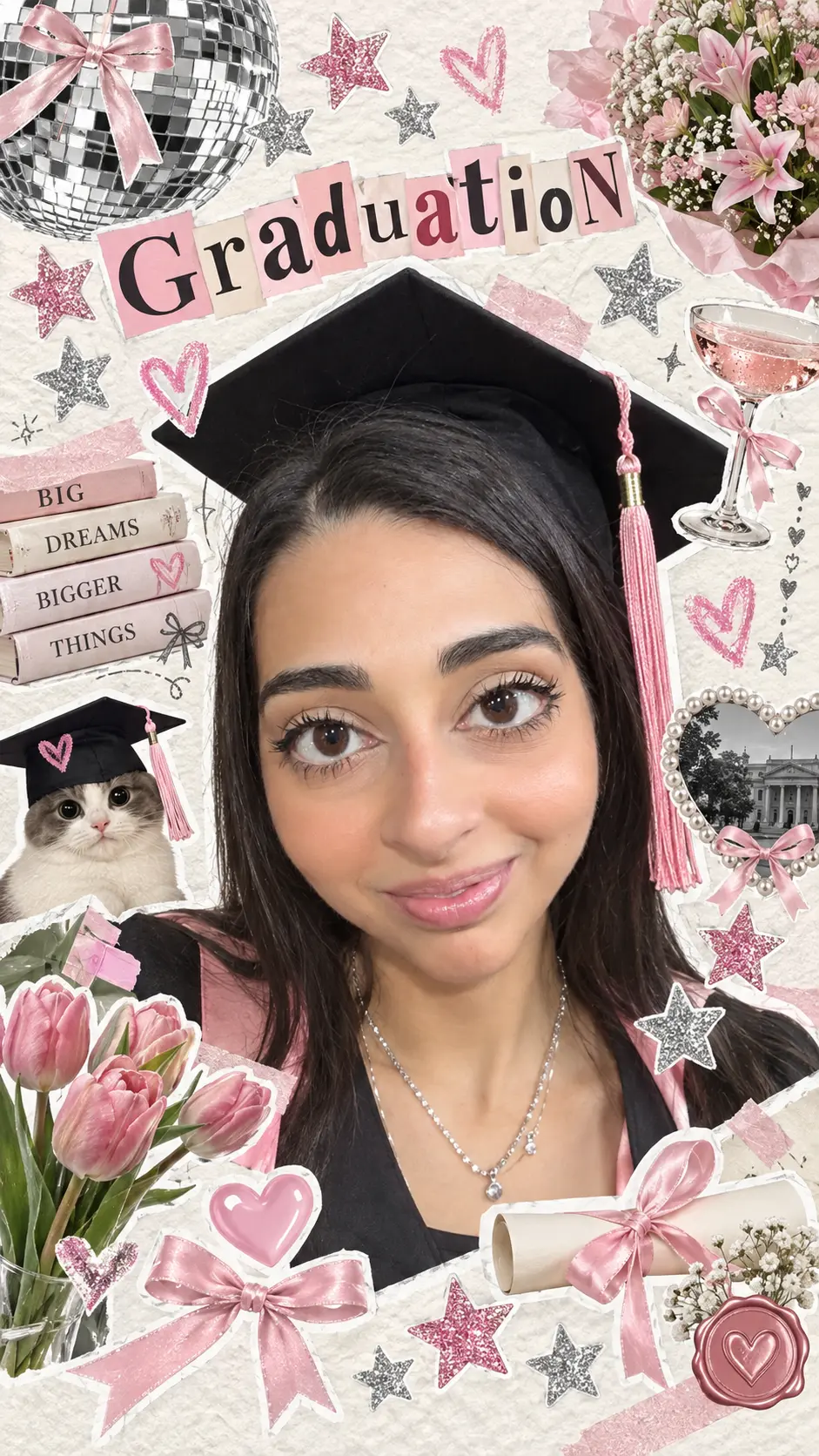Silvia in un collage per la laurea